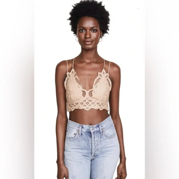 NWT - FREE PEOPLE Adella Longline Bralette in Nude, Size XS - Picture 1 of 8